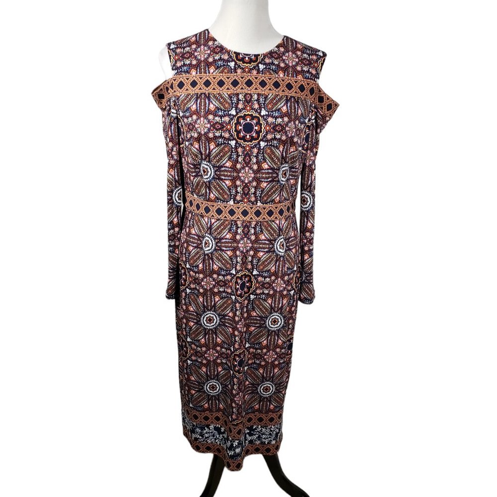 Maggie London Women's *Medium Multicolor Cold Shoulder Dress *see Measurements
